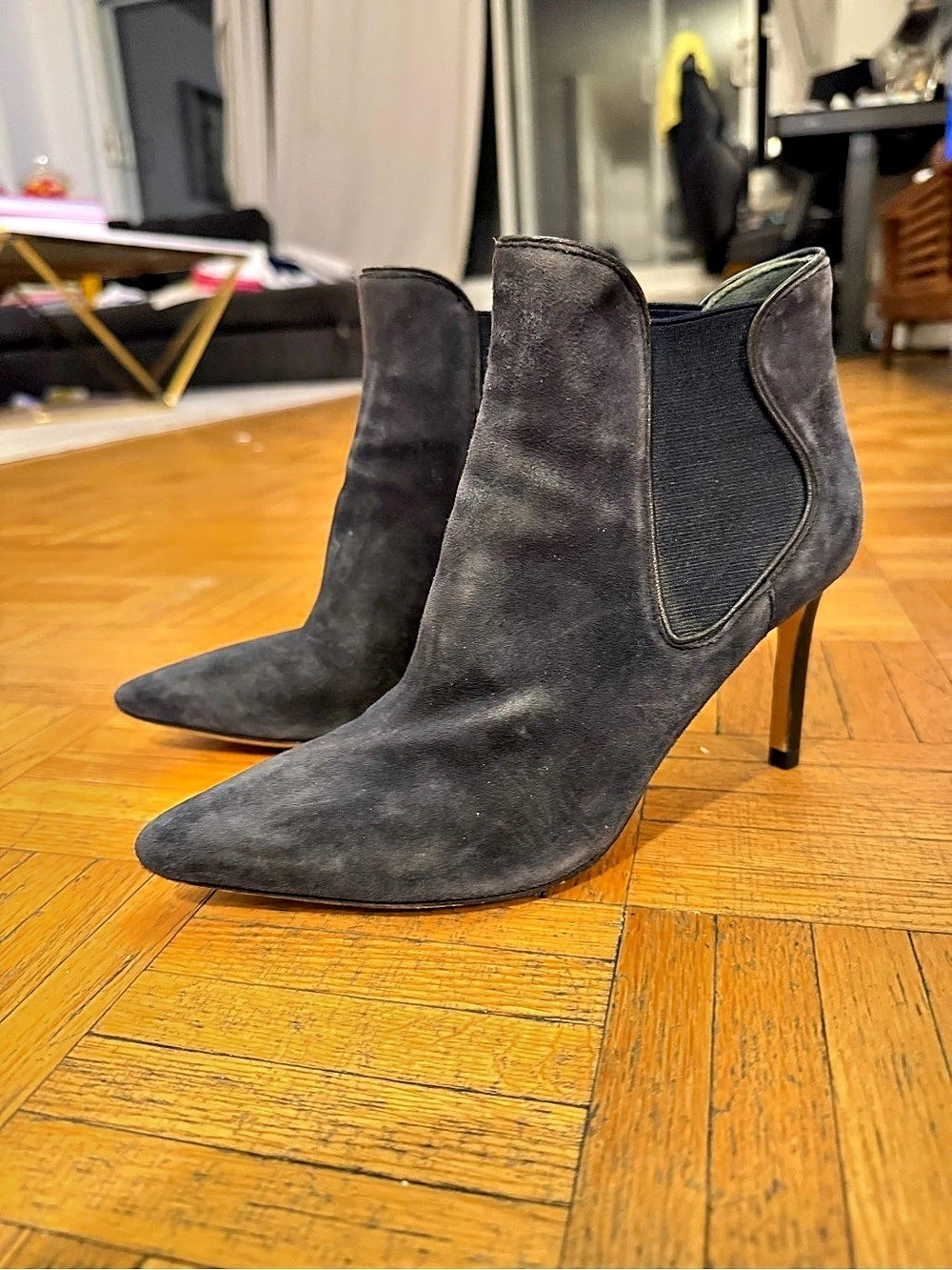 Tory Burch Pointed Toe Ankle Booties in Blur